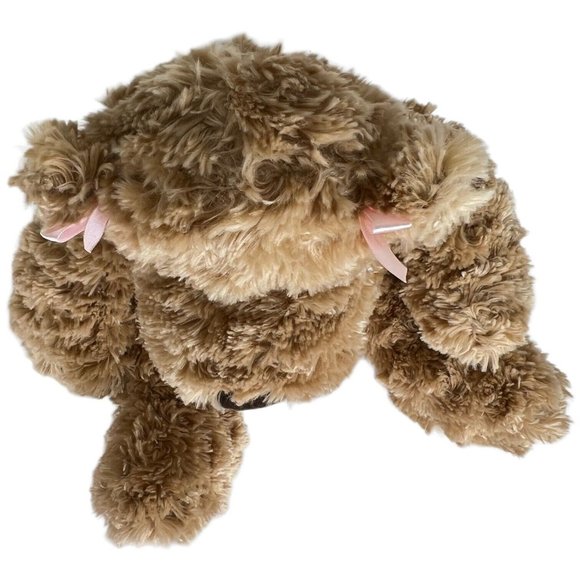 Build A Bear Brown Teddy Bear Plush Talks Pink Bows Ears 17” Stuffed Animal Toy - Picture 8 of 9